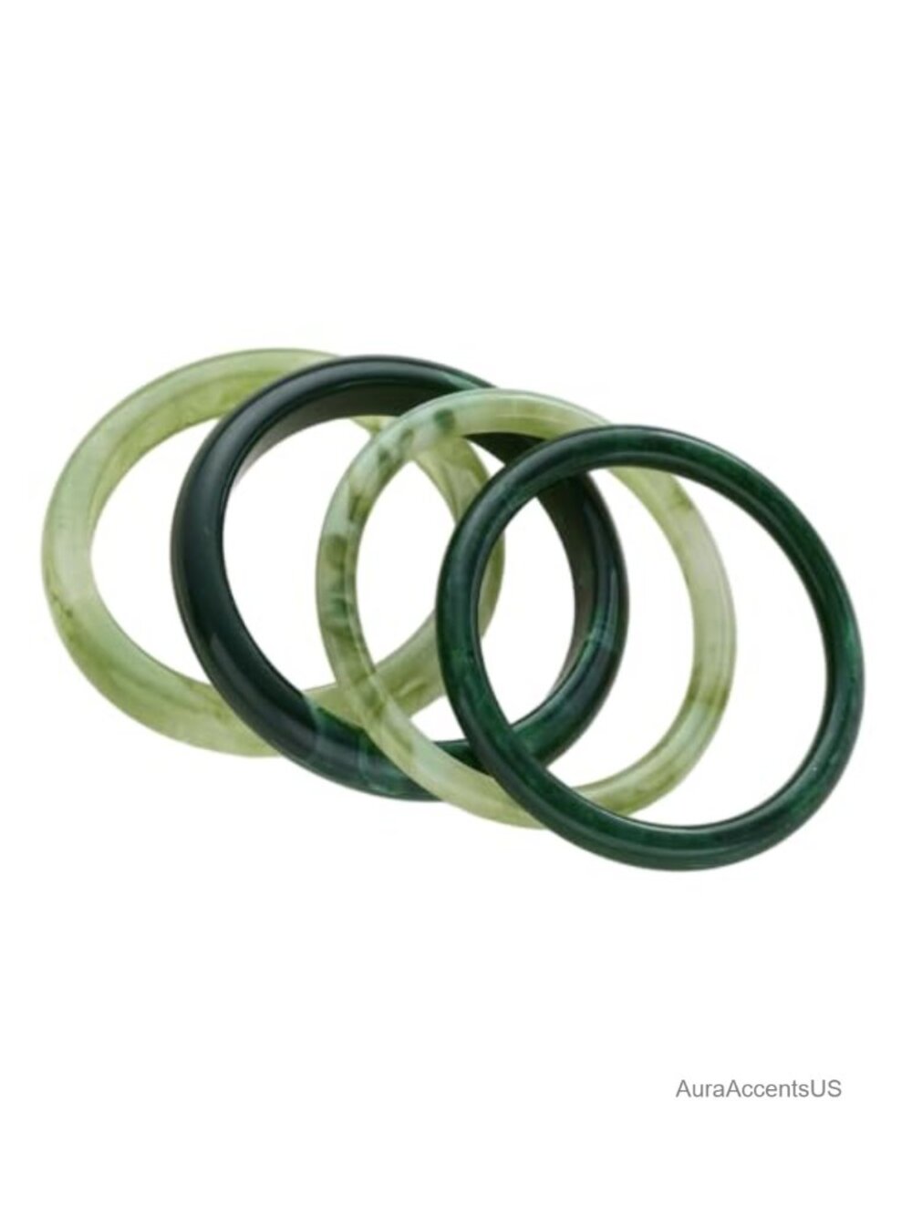 4 Pc Acrylic Resin Chunky Bangle Bracelet Set Geometric Statement